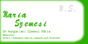 maria szemesi business card